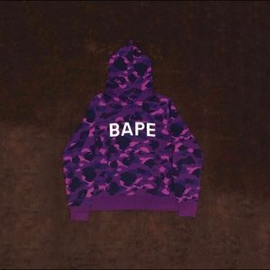 Bape Color Camo Letter Logo Hoodie